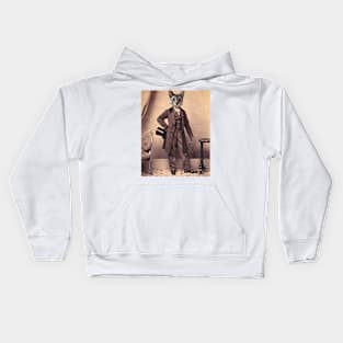 Sepia Copy of Elegant Man of Tabby Kids Hoodie